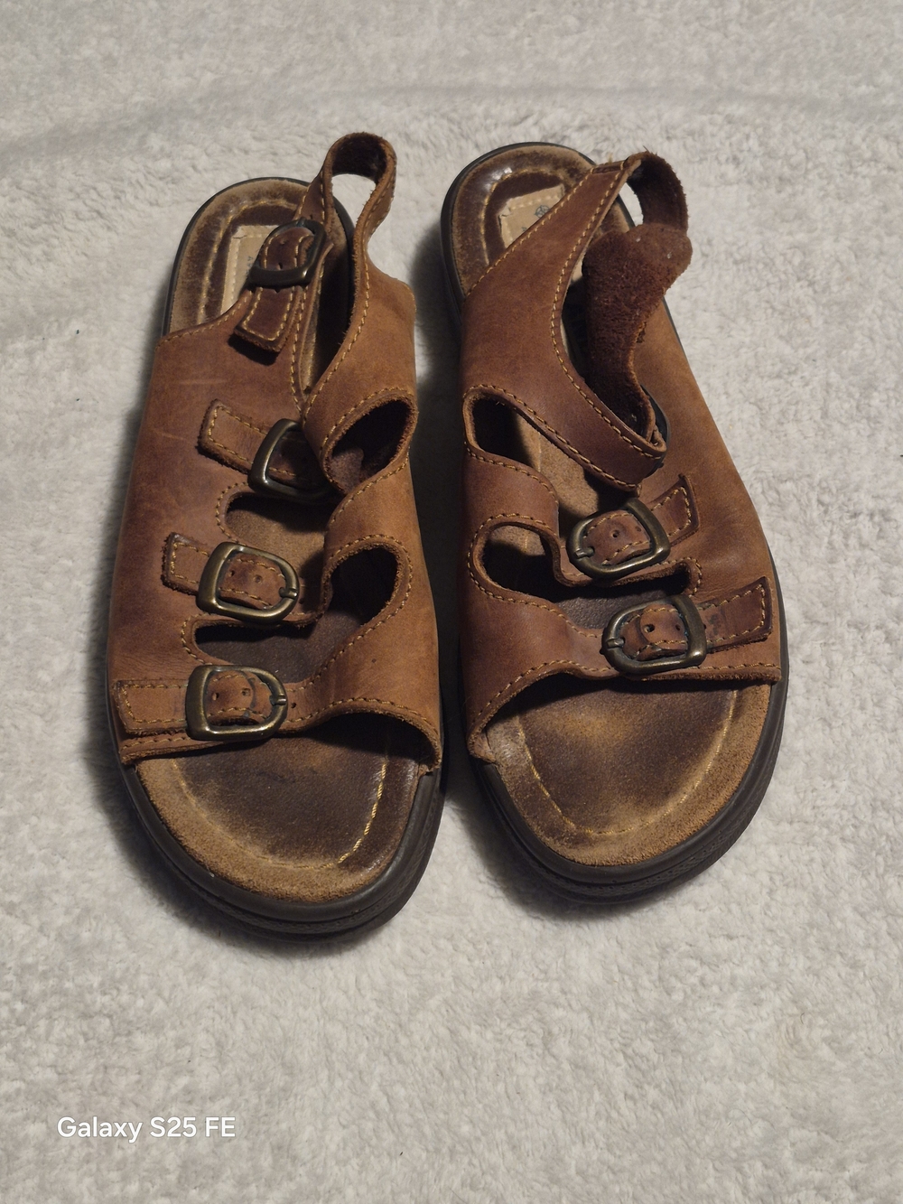 Eastland Brown Leather Multi-Strap Slingback Sandals Size 8